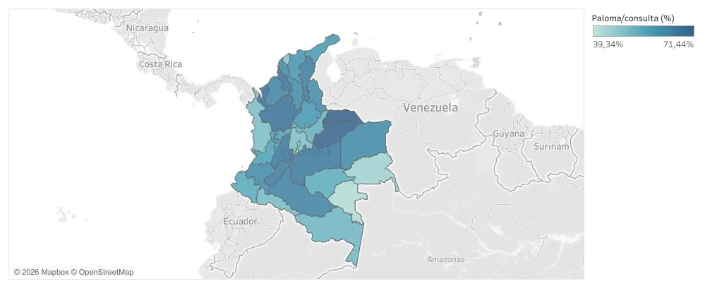 Mapa de resultados: Paloma Valencia: la candidata del CD que dominó 28 departamentos